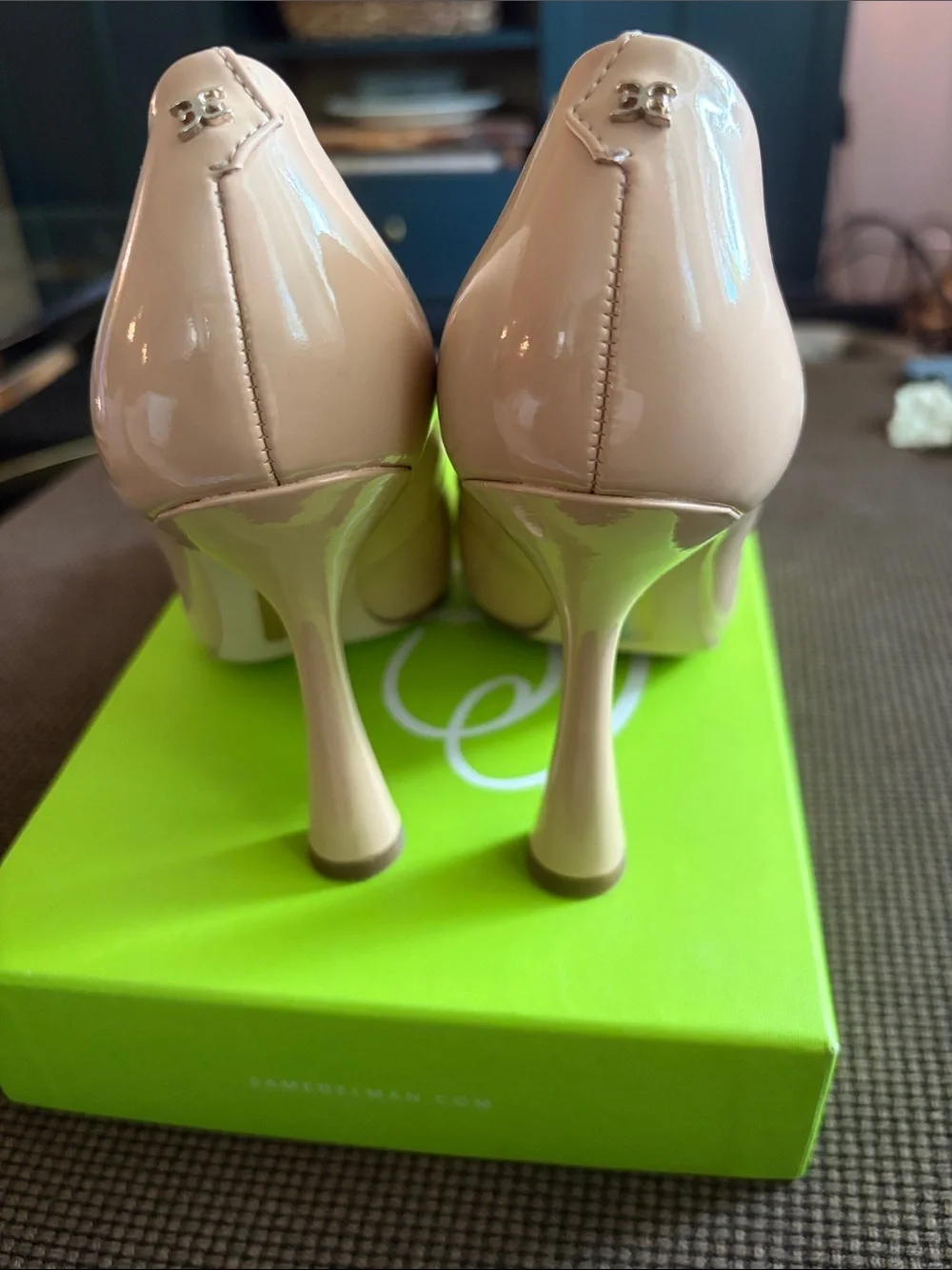 Sam Edelman Nude Patent Pointed-Toe Stiletto Pumps
